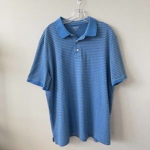 Lands' End Polo Shirt Adult Mens XXL Traditional Fit Short Sleeve Blue C-1326